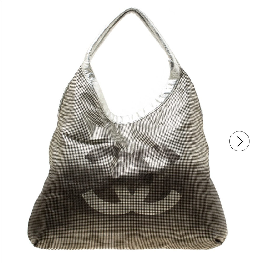 CHANEL Metallic Perforated Lambskin Hollywood Hobo